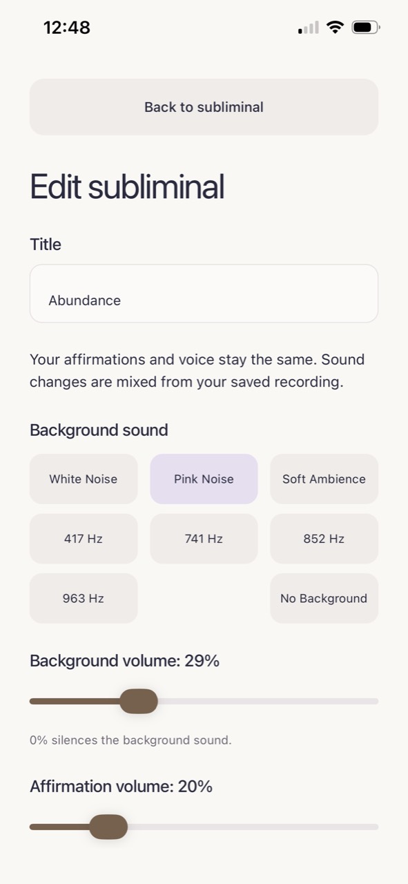 Choose background sound and adjust audio volume